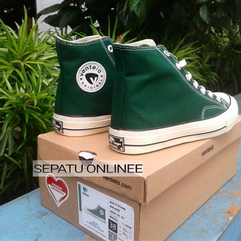 Sepatu Ventela 70s High Green Original