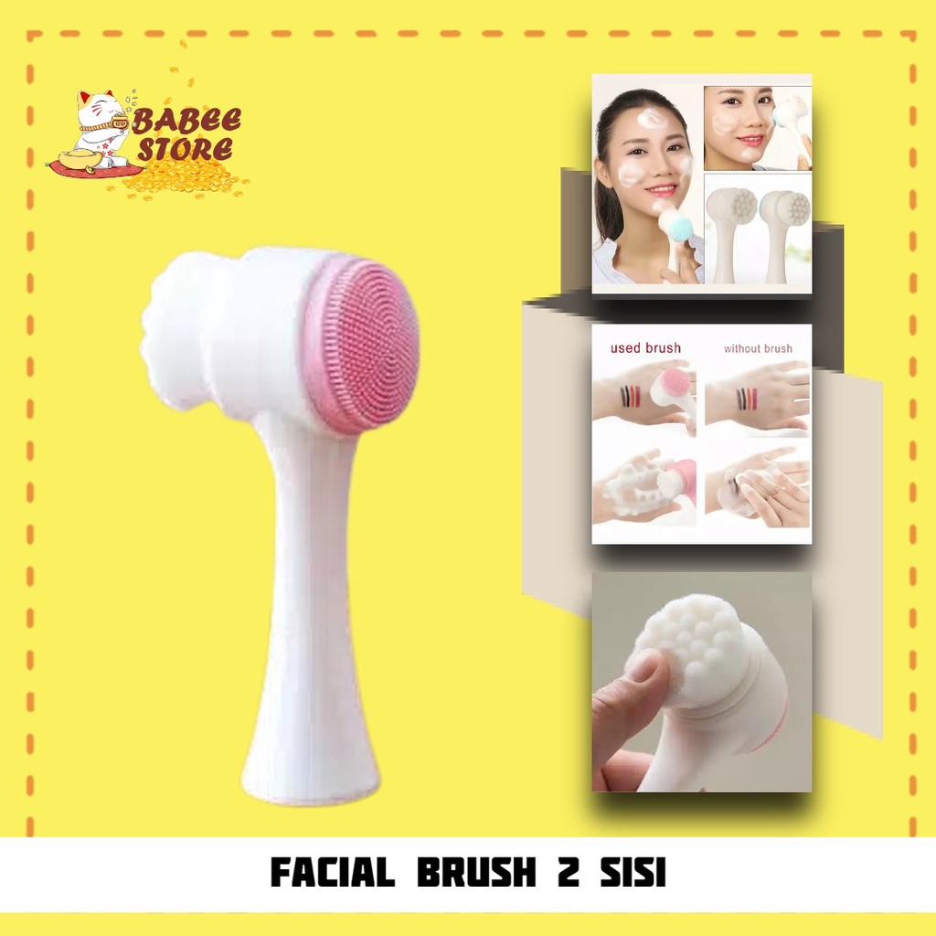 FACIAL BRUSH DUA SISI / SIKAT PEMBERSIH WAJAH / FACE CLEANSING BRUSH / ALAT CUCI MUKA