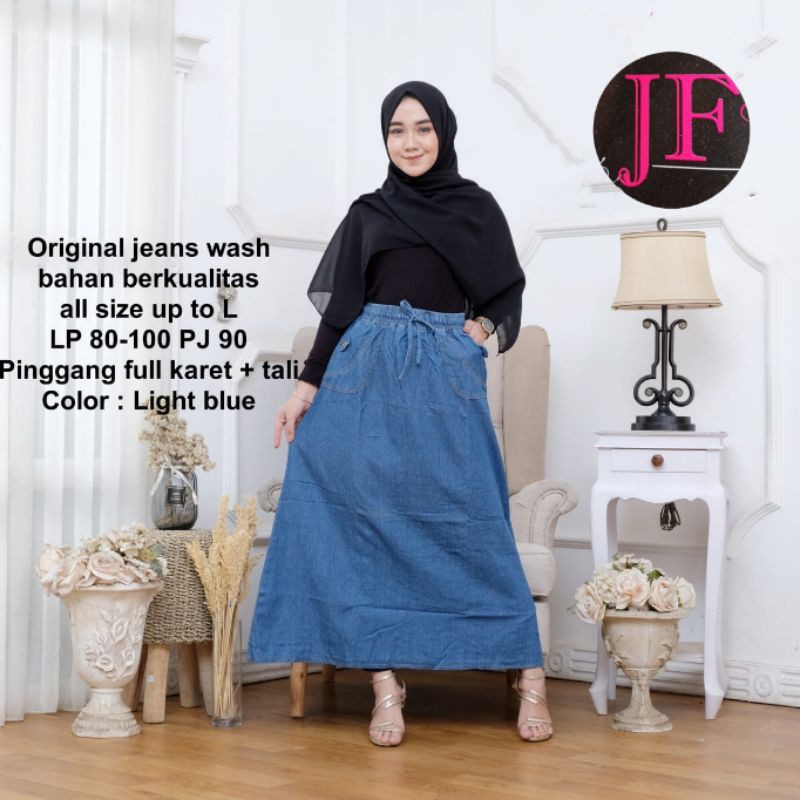 Rok jeans washed //JF653-Light, FULL KARET