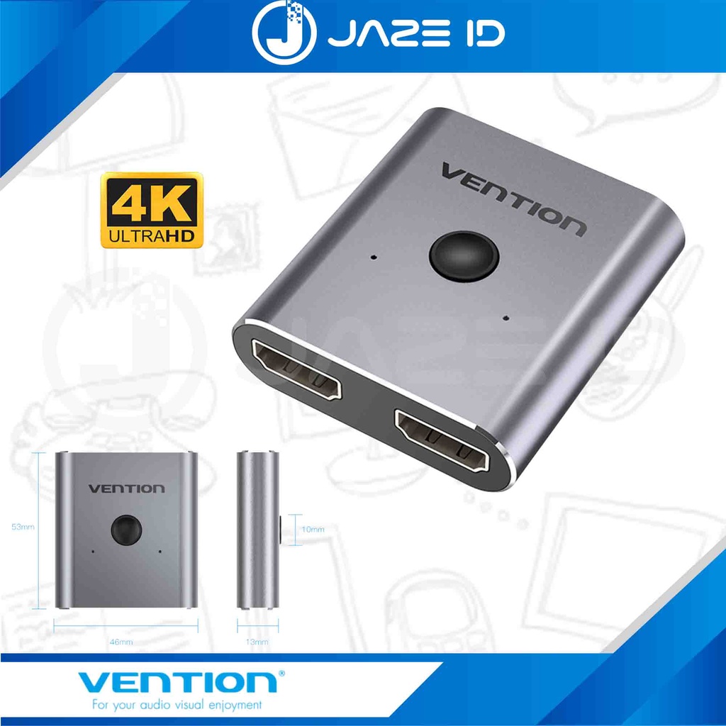 Vention HDMI Switcher 2-In 1-Out 2-Port Bi Direction 1 In 2 Out