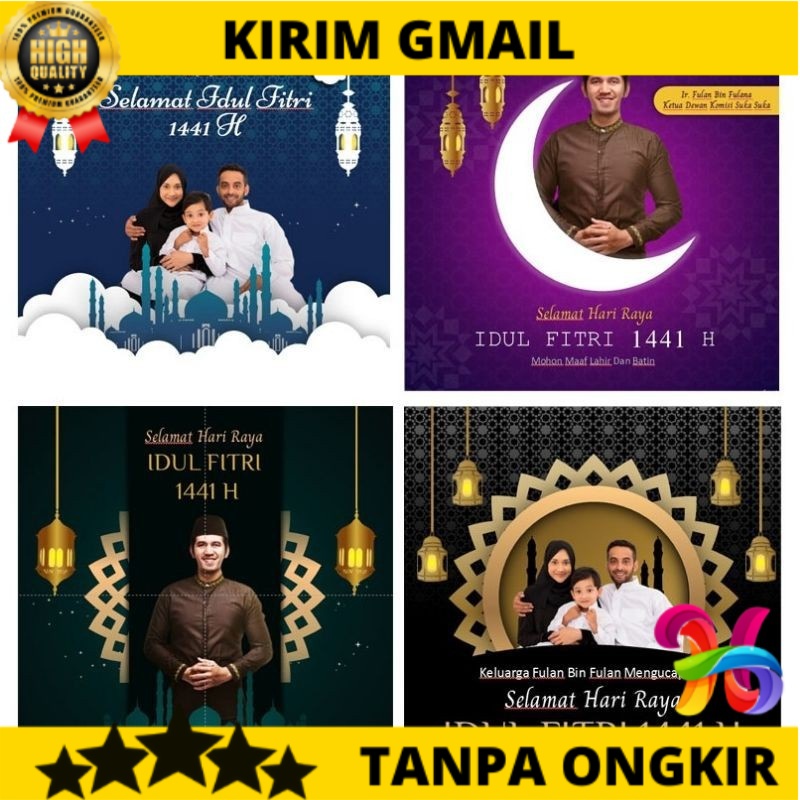 Video Template Desain Ucapan Ramadhan Kit dan Idul Fitri format Powerpoint (PPT)