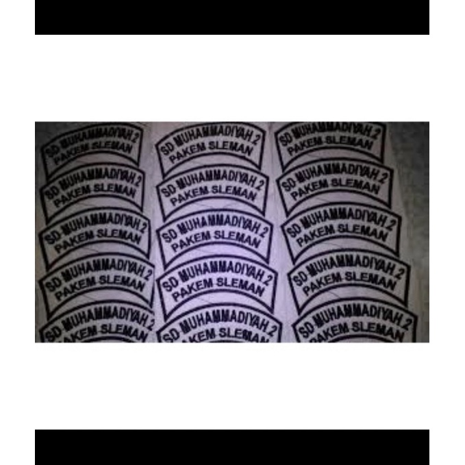 BORDIR BADGE  NAMA SEKOLAH