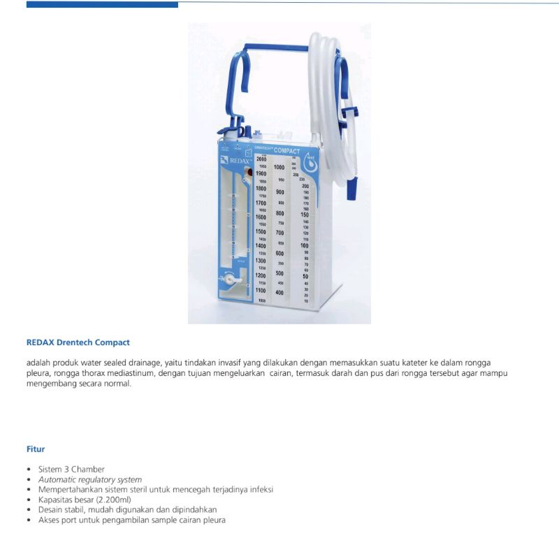 REDAX DRENTECH COMPACT THORACIC DRAINAGE SYSTEM