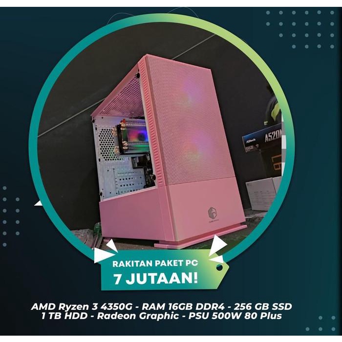 PC Rakitan - Ryzen 3 Pro 4350G - DDR4 16GB - M.2 NVME 256GB