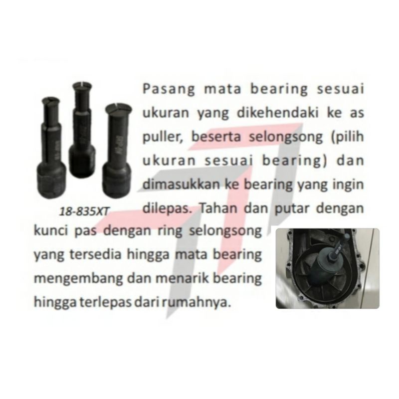 GRIP ON Set 5 Pcs Alat Melepas Bearing Roda Cvt Bearing Puller Disassembler 5 Pcs