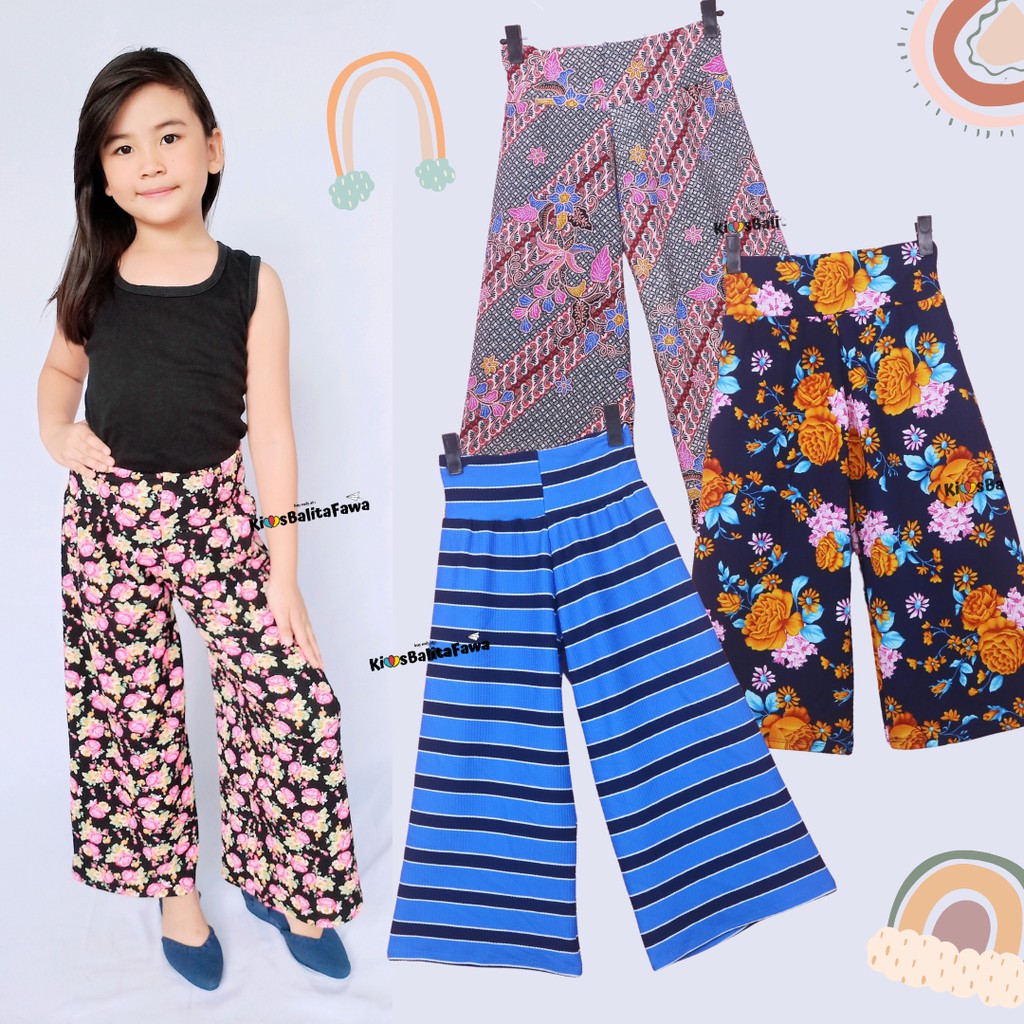 [MOTIF] Kulot Sasa 7-12 tahun / Panjang 7/8 Cullotes Pants Adem Bawahan Harian Anak Perempuan Cewek