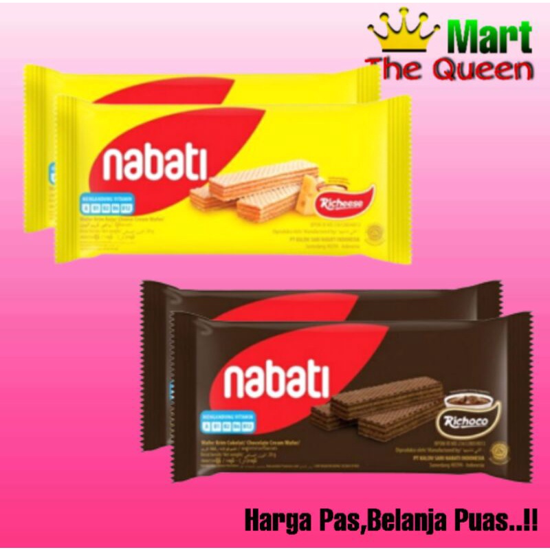 

Nabati wafer coklat keju renceng isi 10 pcs 23gr (packing)/pcs