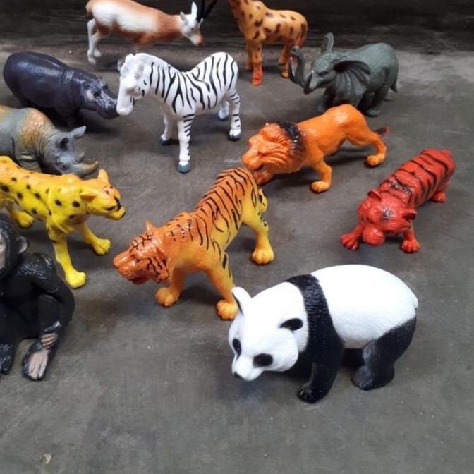 ▲ MAINAN HEWAN KARET SET ISI 12 PCS WILD ANIMALS ☁