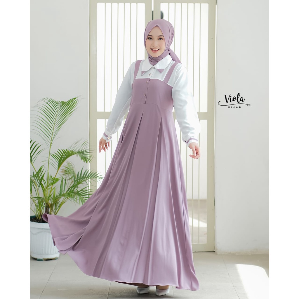 Tq88indonesia Gamis Wanita Terbaru / Alisha Dress / Gamis Kombinasi Terbaru / Viola Maxi / Gamis Busui / Ootd Terbaru / Outfit Citayam Kekinian