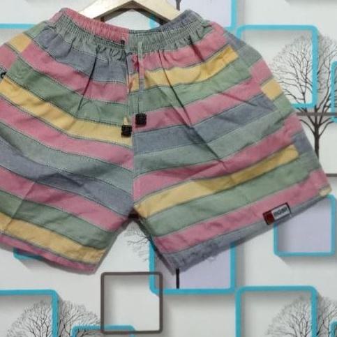 ✯ Celana Pendek Pria/Wanita Motif Garis2 ➧