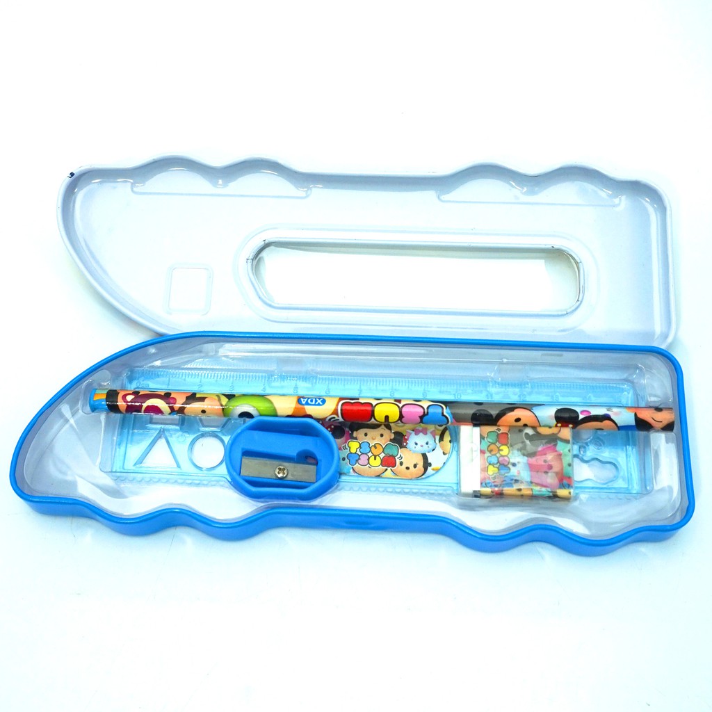 KOTAK PENSIL SET "MICKEY MOUSE" (PENGHAPUS + SERUTAN + PENSIL + PENGGARIS) "IMPORT QUALITY"