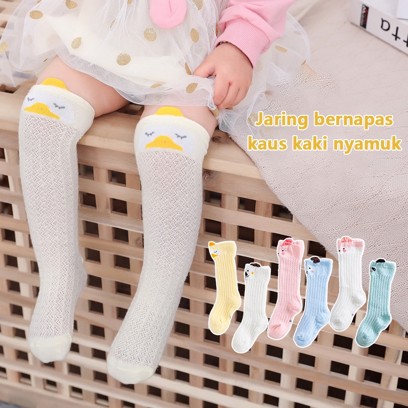 HIPPO LAND Kaus Kaki Bayi/Kaus Kaki Bernapas Musim Panas/Kaus Kaki Nyamuk Bernapas/Kaus Kaki Bayi/Kaus Kaki Anakkaos kaki bayi panjang kaos kaki bayi anti nyamuk 105-106