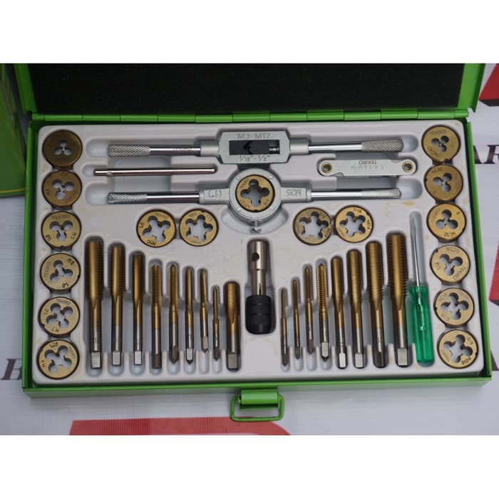 TEKIRO TAP AND DIES SET 40 PCS ALAT SENAI DAN TAP ULIR