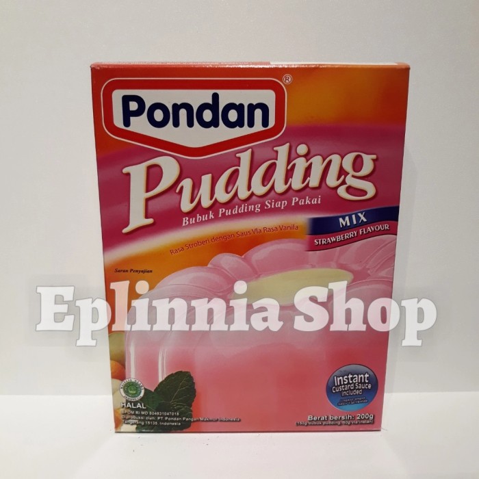 

Pondan Puding Strawberry Flavour 200 gr - Bubuk Puding Stroberi