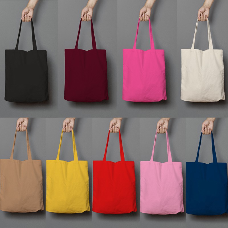 Totebag Promo Tote Simpel Totebag polos drill dengan resleting size 30 x 40