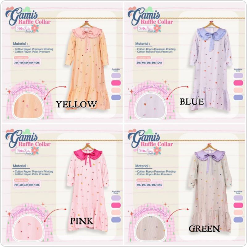 gamis ruffle, gamis anak