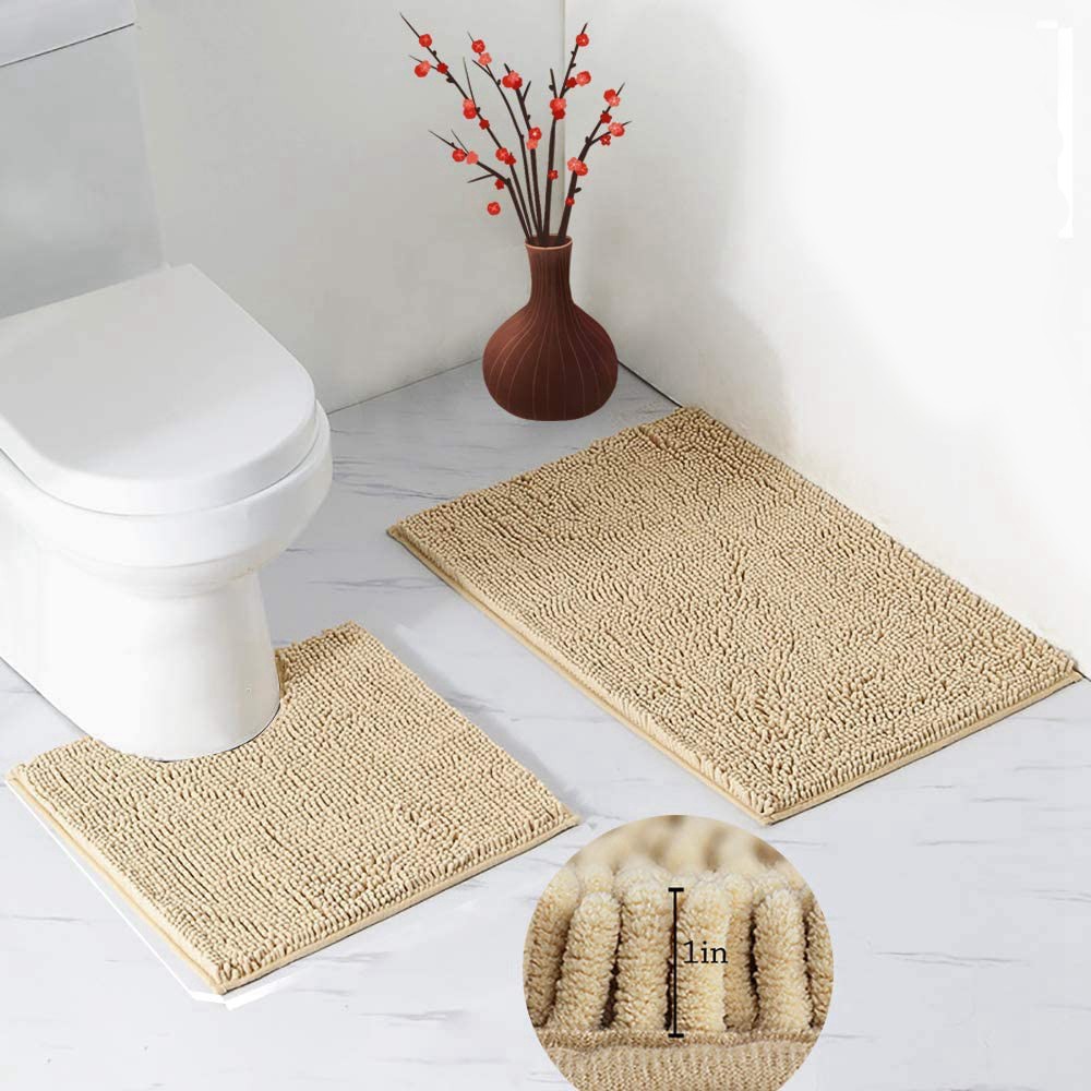 2 Sets Of Bath Mat Set Bathroom Mat And Toilet Rug Qyid Shopee Indonesia