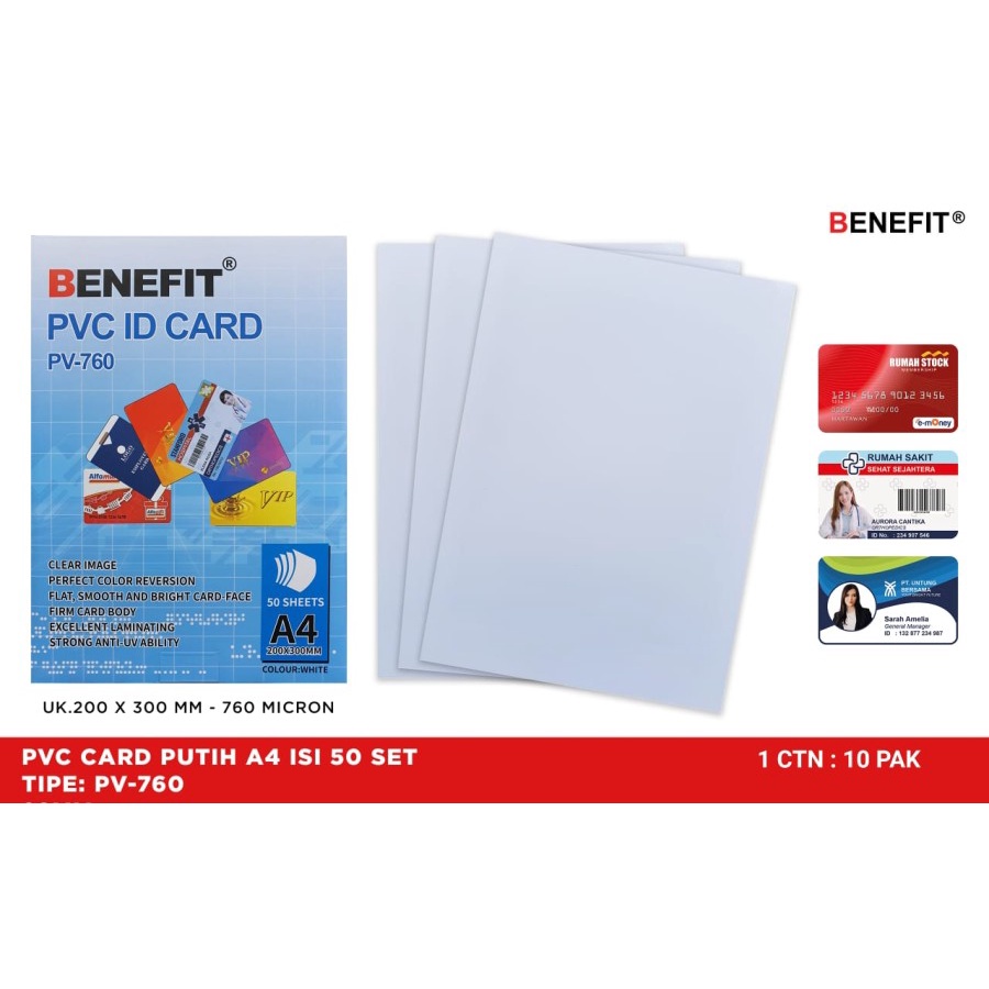

PLASTIK PVC ID CARD A4 BENEFIT
