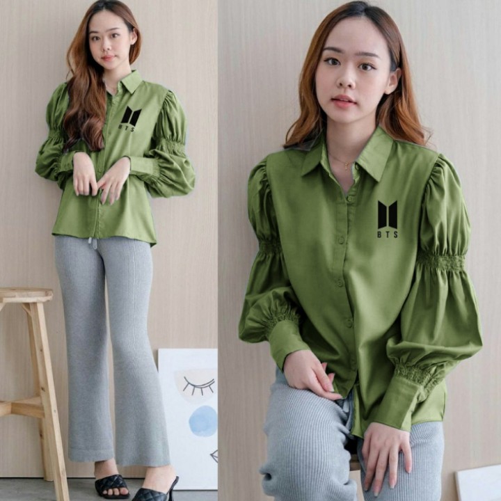 FWG - HALFA TOP / KEM GIRLY BTS TOP / KEMEJA KANTOR / KEMEJA CASUAL / KEMEJA WANITA