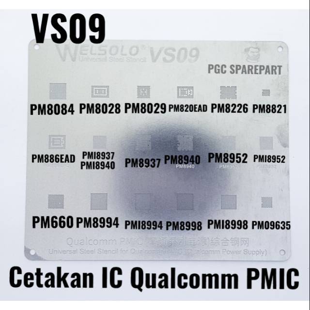 Welsolo VS09 Cetakan Plat IC Qualcom PMIC PM8084 PM8028 PM8029 PM820EAD PM8226 PM8821 PM886EAD pmi89