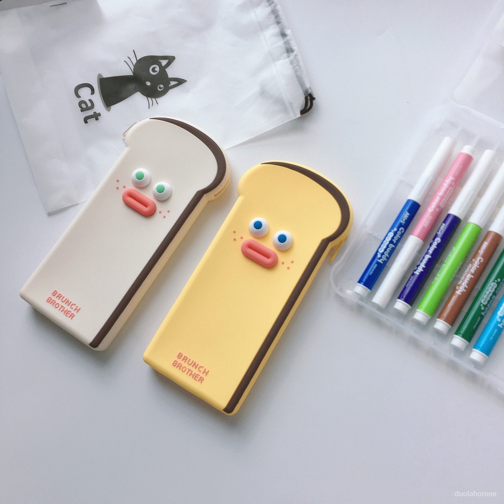 

AGOEE-Funny Duck Silicone Pencil Case Student Stationery School Supplies Storage Bag High Capacity Kawaii