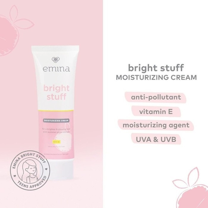 BPOM Emina Bright Stuff Moisturizing Cream 20 ml - Pelembab Wajah Mencerahkan