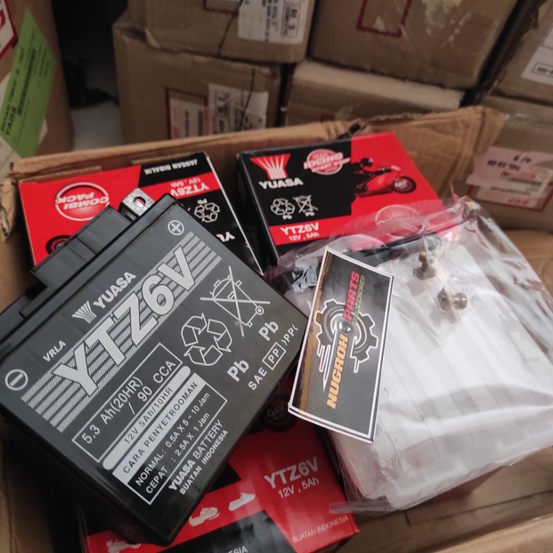 Aki Yuasa YTZ6V MF Accu Yuasa YTZ6V MF Original Asli Vario Cb150r Cbr150r Satria Fu