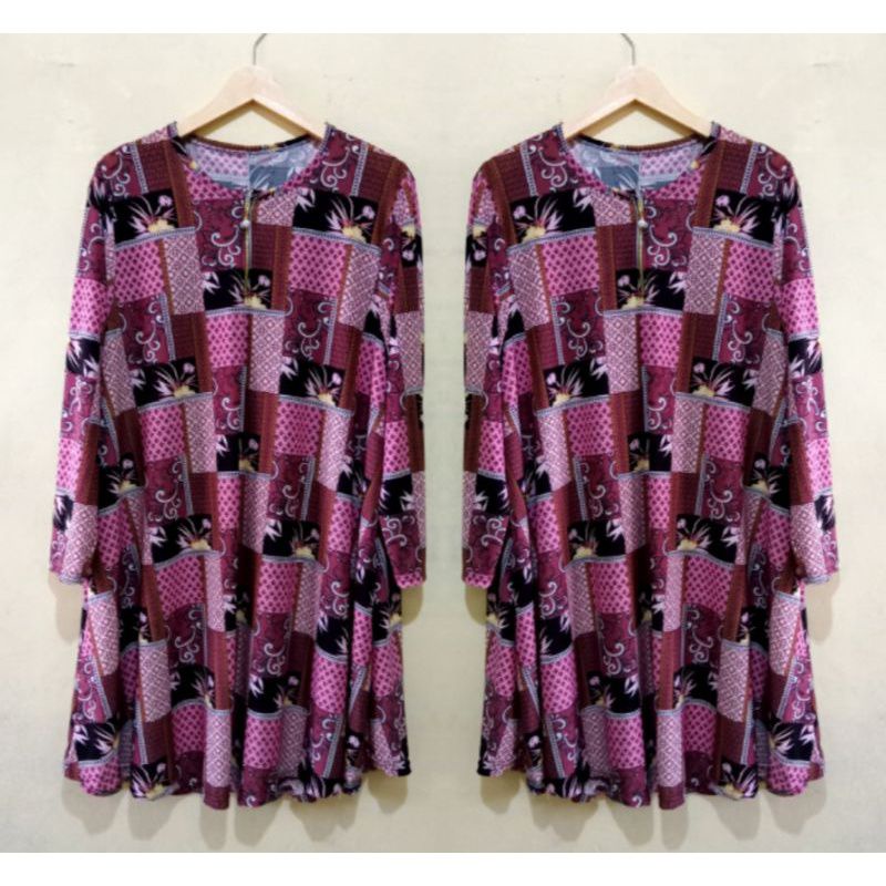 TUNIK 01 SUPER JUMBO JERSEY KOREA ATASAN WANITA LD 120-160 PB 105/ATASAN WANITA DEWASA KEKINIAN