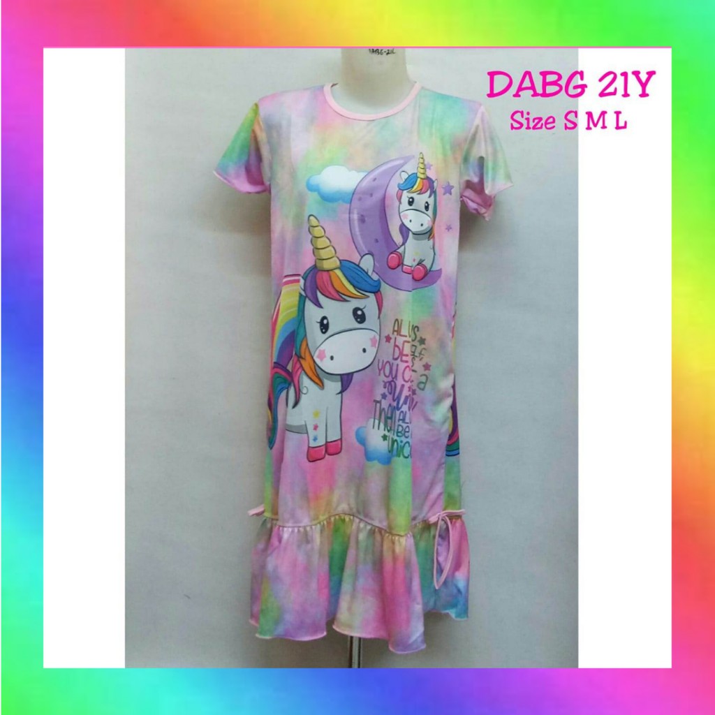 DASTER ANAK PEREMPUAN UNICORN DRESS ANAK LITTLE PONY JUMBO ABG REMAJA DABG21Y