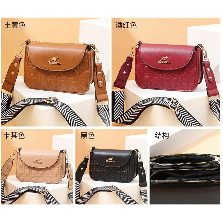 BJ81720 - BLACK/BROWN/KHAKI/RED - TAS SLEMPANG JINJING TOTEBAG HANDBAG TAS WANITA FASHION IMPORT MODIS ELEGAN TERMURAH TERLARIS TERBARU BAGSTORE JAKARTA TAS BATAM GT1720