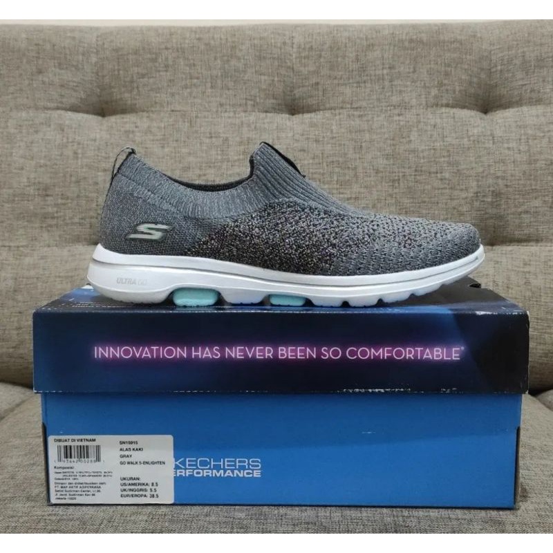 Skechers Go Walk 5 Enlighten 15915/GRY Original resmi Map