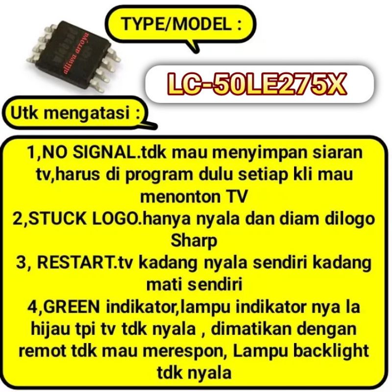 IC eprom memory tv Sharp LC-50LE275X