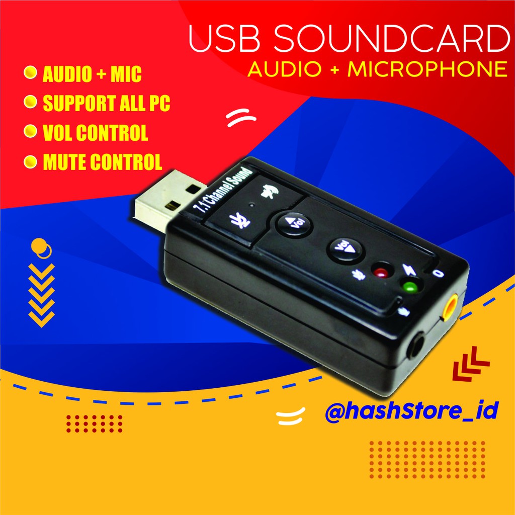 Soundcard USB 7.1 Untuk Laptop Komputer