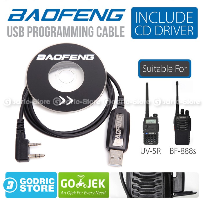 Terlaris Baofeng HT USB Programming Cable / Kabel Data + CD Driver