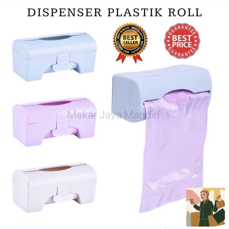 DISPENSER PLASTIK SAMPAH ROLL TEMPEL / DISPENSER KANTONG SAMPAH ROLL HOLDER PLASTIK SAMPAH TEMPAT PLASTIK ROLL