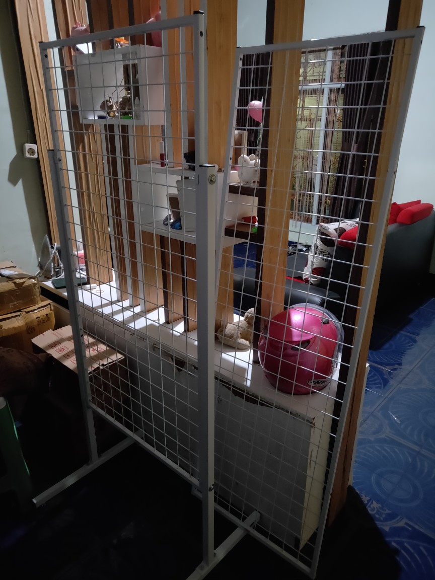 Wiremesh 50x150cm + H5 Wall Putih Kawat Ram Dinding Wire Grid