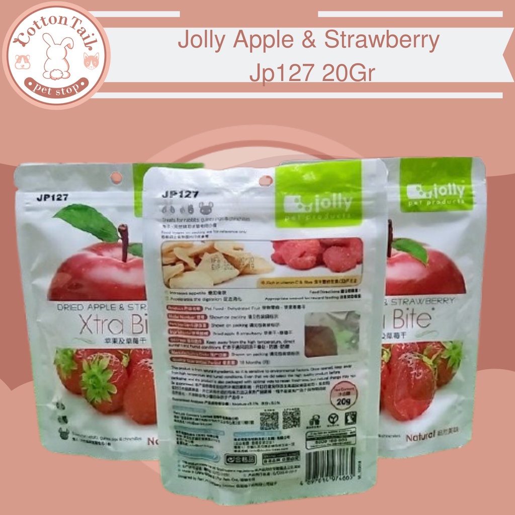 Jolly JP127 Apple &amp; Strawberry Snack 20gr - Jolly JP127 Rabbit Hamster Guinea Pig 20gr