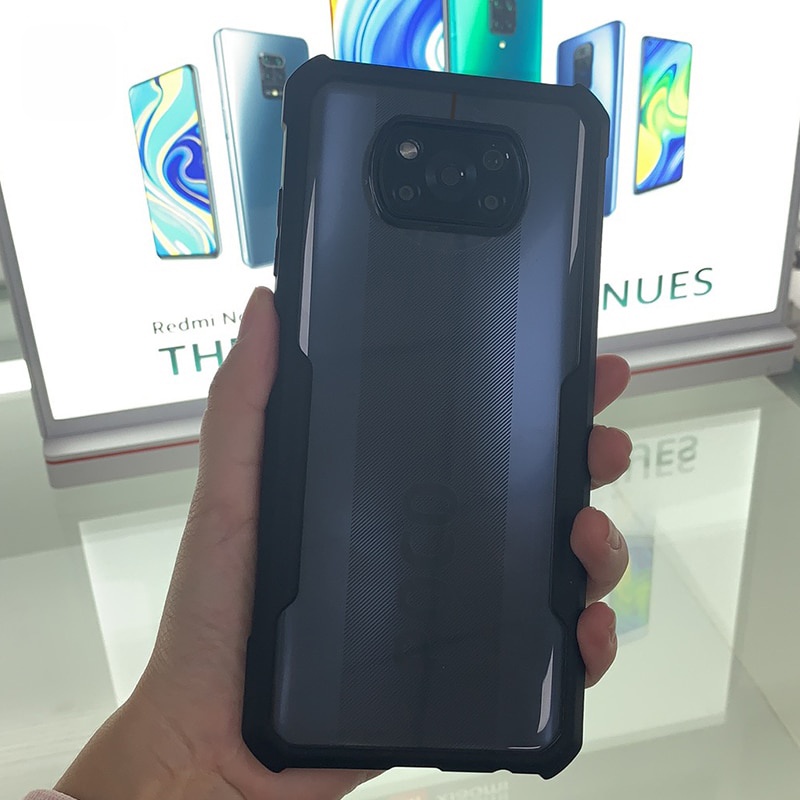 PAKET Case POCO X3 PRO 2021 Casing + Tempered Glass Layar + Skin Carbon