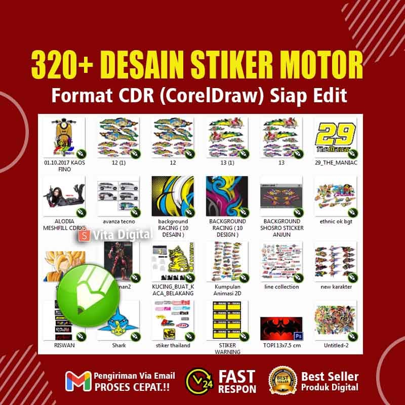 320+ Template Desain Stiker Motor &amp; Mobil CorelDraw siap edit