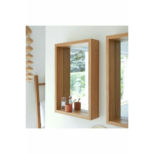 Cermin Dinding kamar mandi Kayu Jati Minimalis