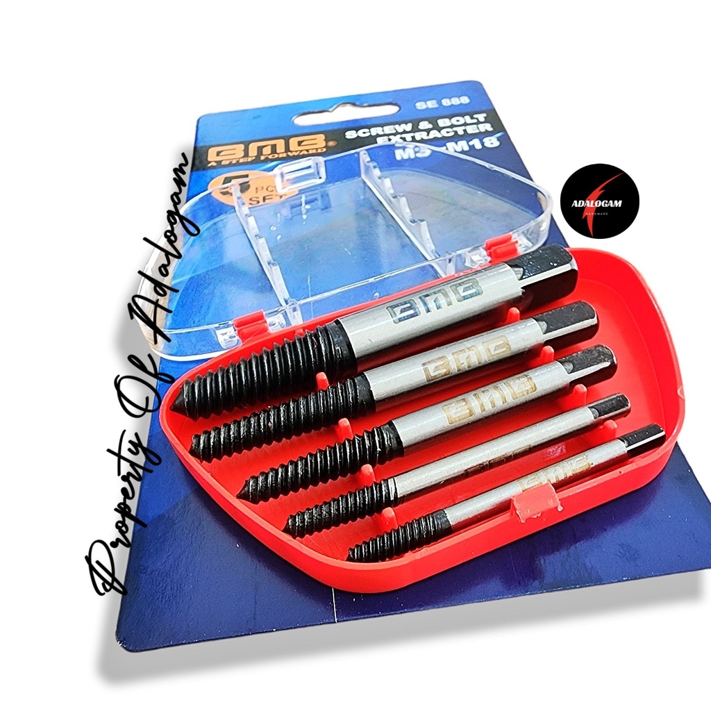 BMB Tap Balik 5pcs Screw Extractor Set Pembuka Baut Patah 5 pcs Set