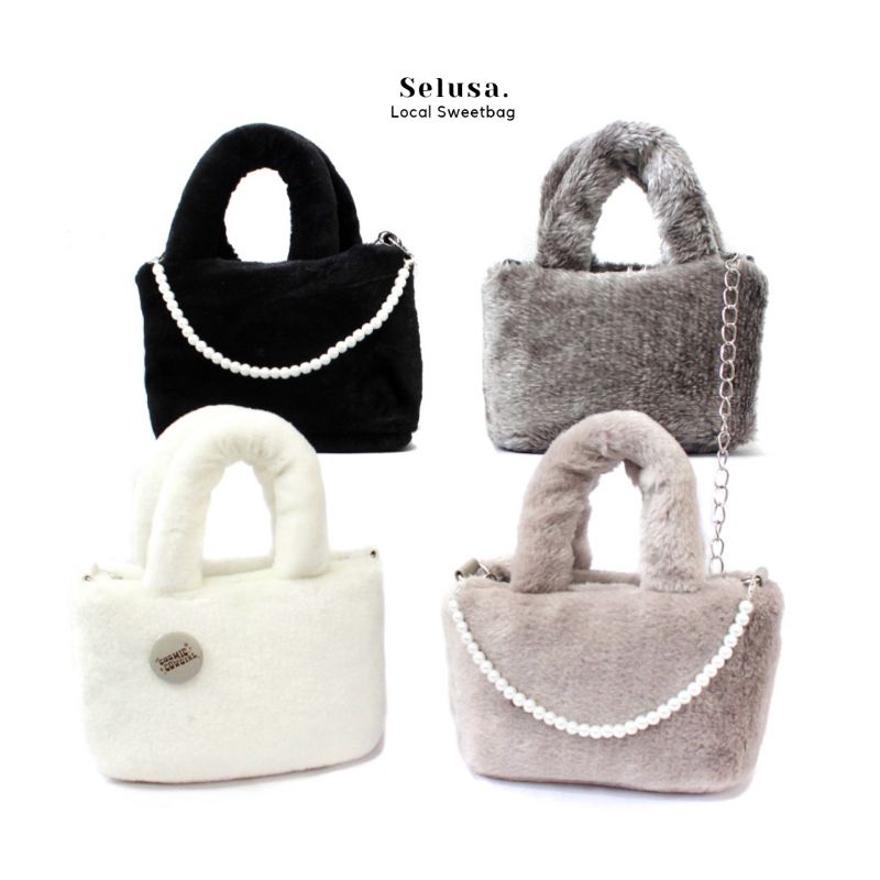 SELUSA CYLA FUR BAG | Tas Bulu Tas Bahu Tas Selempang Wanita Terbaru