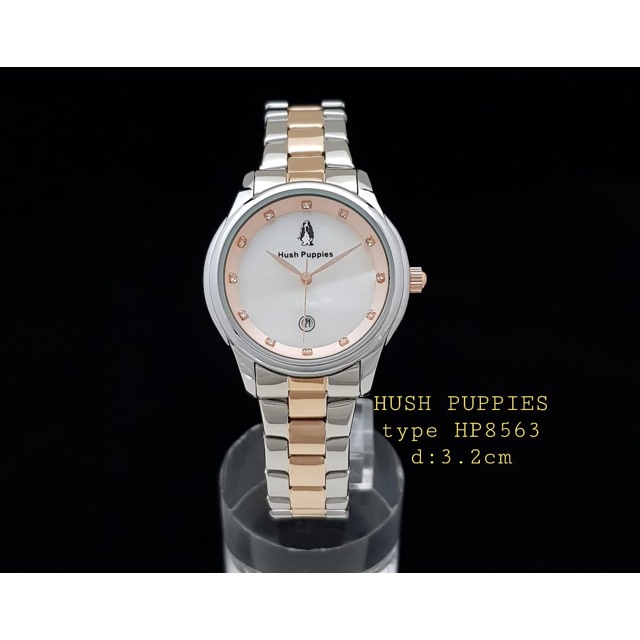 Jam tangan HushPuppies HP8563 Tanggal aktif cewek permata. Free box &amp; baterai cadangan