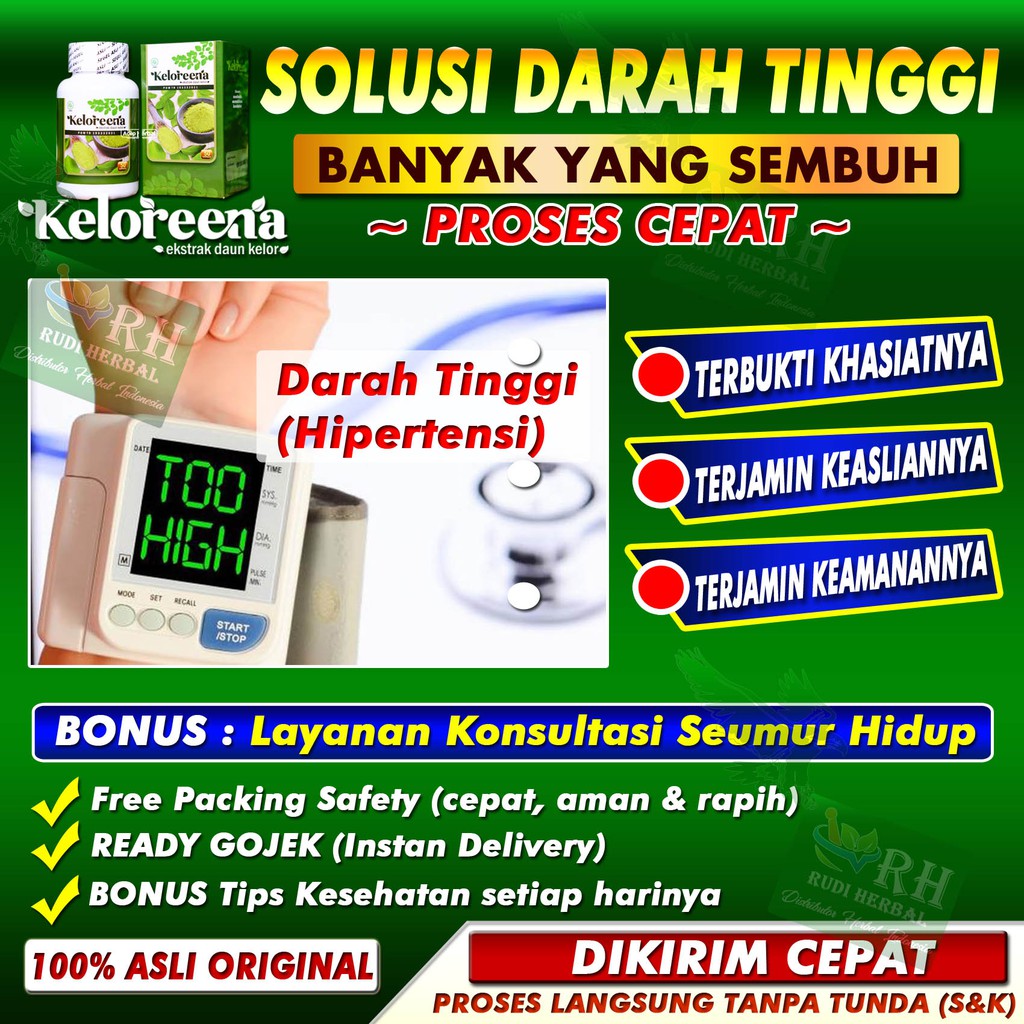 

OBAT DARAH TINGGI HIPERTENSI DAN KOLESTEROL, Vertigo, Sakit Kepala, Pusing Kleyengan - KELOREENA