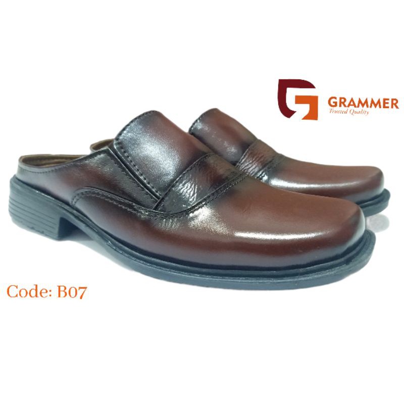 Sepatu Pria Selop Formal Selop Slip On kantoran Kulit Asli Grammer