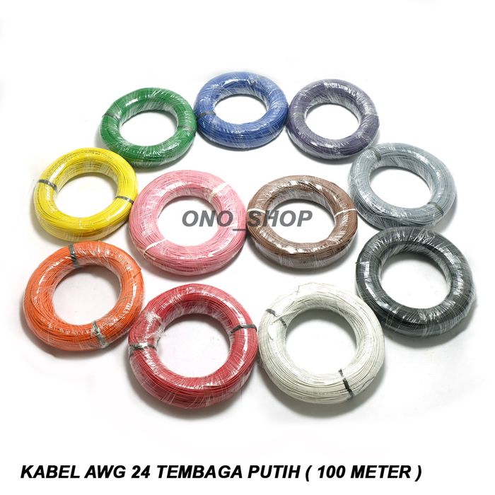 Kabel AWG 24 Tembaga Putih ( 100 meter ) - Hitam Termurah