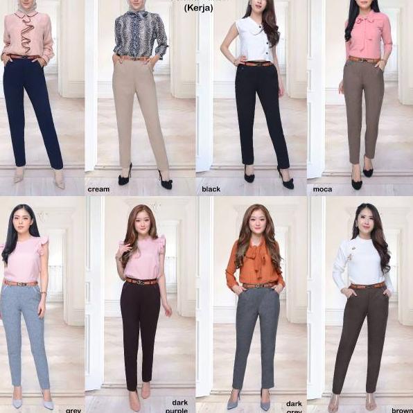 Ready Stock Celana bahan merek elponte Pola bagus..enak di pakai Dan jahitannya rapi