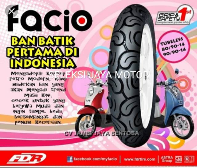 Ban tubles matic FDR facio uk.80/90.14.free pentil.umtuk semua jenis motor matic