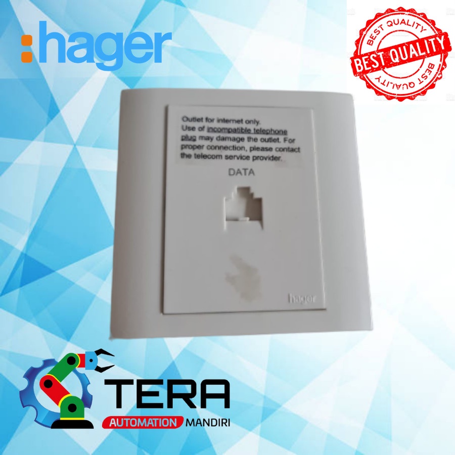 SAKLAR HAGER DATA CAT6 WGT1RJ6 / OUTLET DATA HAGER CAT6E