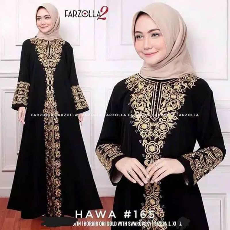 ABAYA BORDIR TERBARU (HAWA 165), ABAYA TURKI, ABAYA HITAM..BONUS CIPUT SELAMA MASIH TERSEDIA